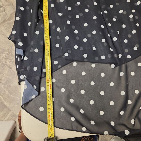 Black & White Polka Dot Dress Maxi Shear Mini underlined Slip XXL Baby doll Y2K - Picture 8 of 12